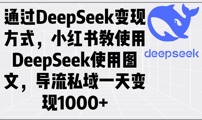 (2.15)通过DeepSeek变现方式，小红书教使用DeepSeek图文，导流私域一天变现1000+