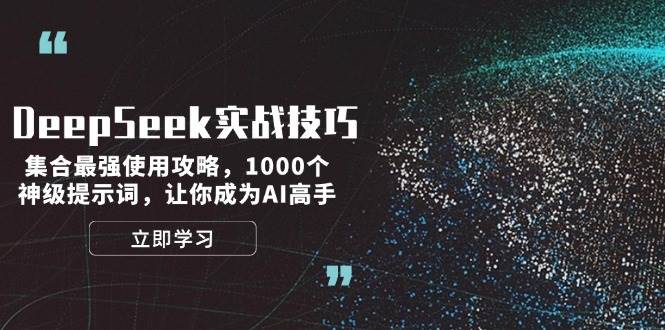 (2.12)DeepSeek实战技巧：集合最强使用攻略，1000个神级提示词，让你成为AI高手