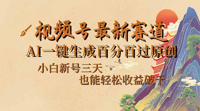 (3.1)视频号最新爆火赛道，AI一键生成百分百过原创，小白新号三天，也能轻松