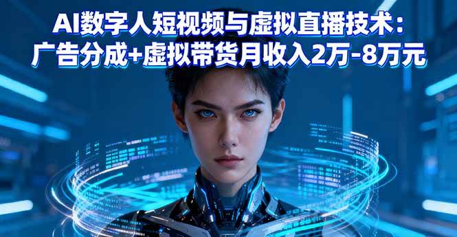 (10.2)AI数字人短视频与虚拟直播技术:广告分成+虚拟带货月收入2万-8万元