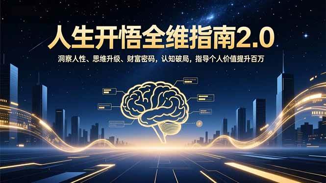 (12.22)人生开悟全维指南2.0：洞察人性、思维升级、财富密码，认知破局，指导个人价值提升百万