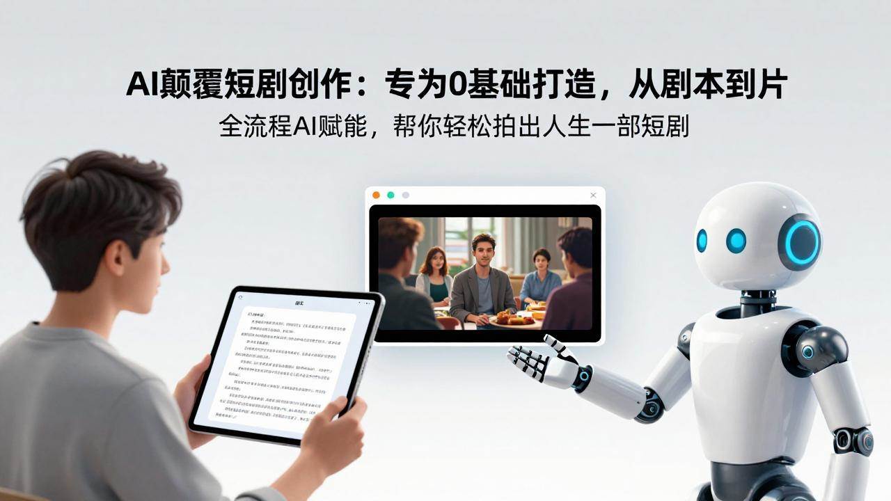(3.8)AI颠覆短剧创作：专为0基础打造，从剧本到成片全流程AI赋能，帮你轻松拍出人生第一部短剧