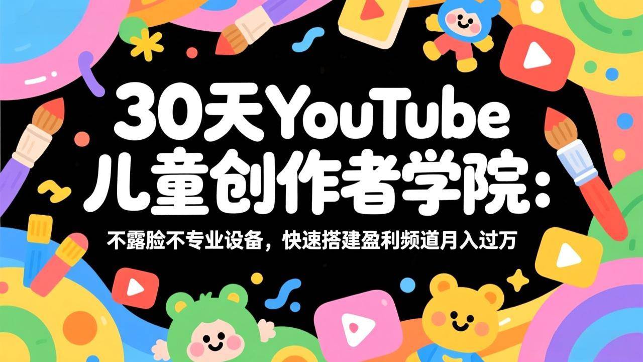 (3.7)30天YouTube儿童创作者学院：不露脸不专业设备，快速搭建盈利频道月入过万