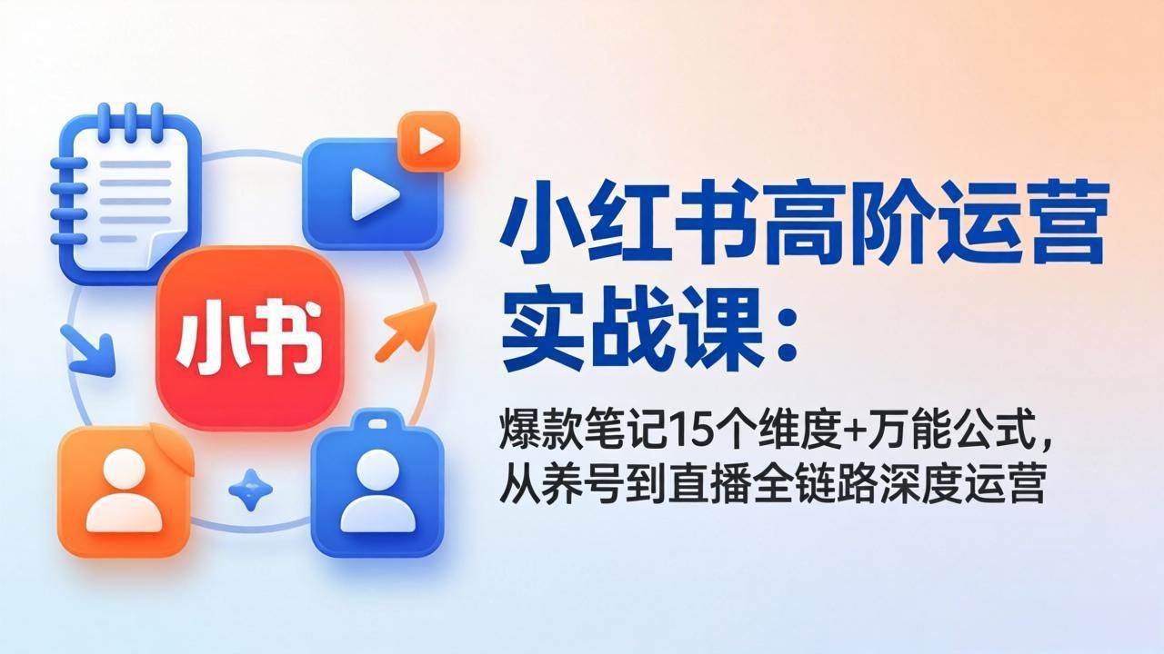(4.1)小红书高阶运营实战课：爆款笔记15个维度+万能公式，从养号到直播全链路深度运营