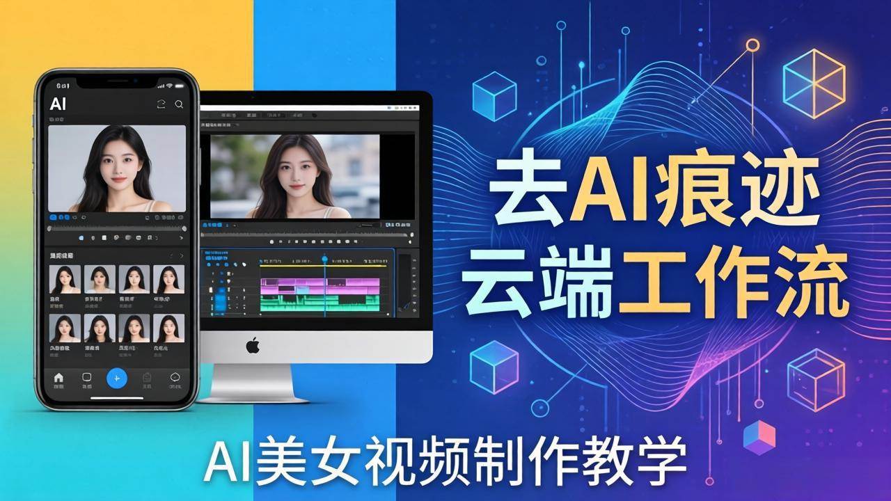 (4.9)AI美女视频制作教学：去AI痕迹，云端工作流出图，手机电脑均可，不需要配置