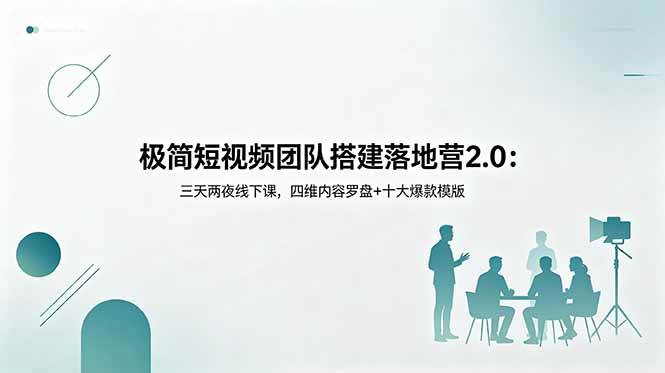 (6.01)极简短视频团队搭建落地营2.0：三天两夜线下课，四维内容罗盘+十大爆款模版